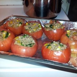 Pork and Spinach Stuffed Tomatoes recipe
