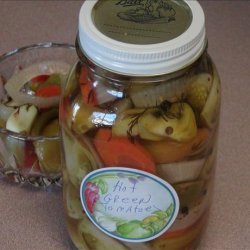 Spicy Pickled Green Tomato, Red Onion, Carrot & Garlic recipe
