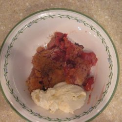 White Peach and Red Rasberry Cobbler recipe