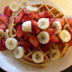 Tasty Low Fat, Multigrain Strawberry Orange Waffles recipe