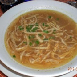 Frittatensuppe - Beef Broth Topped With Strips of Sliced Pancake recipe