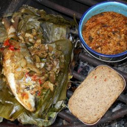 Baked Fish Wrapped in Banana Leaves recipe