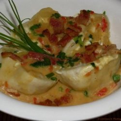 Goat Cheese and Spinach Potato Dumplings With Bacon Gravy recipe