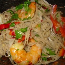 Sesame Thai Noodles With Shrimp recipe