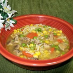 Seasoned Turkey Patty Soup recipe