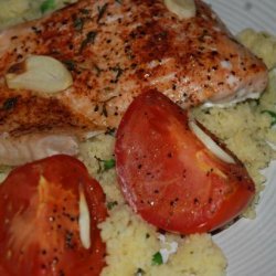 Garlicky Broiled Salmon and Tomatoes recipe