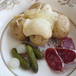 Melted Cheese With Potatoes and Pickles (Raclette) recipe