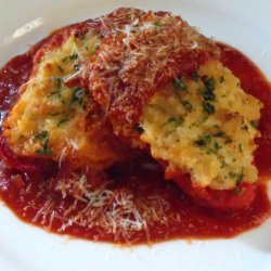 Four Cheese Arborio Stuffed Red Bell Peppers recipe