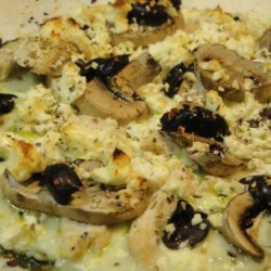 Greek Pizza With Chicken, Feta and Olives recipe