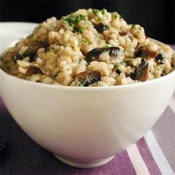 Barley Risotto With Caramelized Leeks and Mushrooms recipe