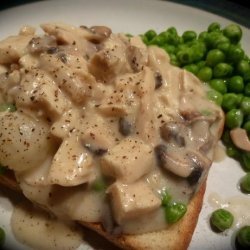 Creamed Chicken With Mushrooms, Pearl Onions & Sherry recipe