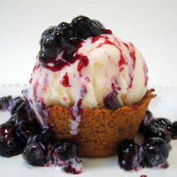 Blueberry-Lavender Sauce and Gingersnap Ice Cream Cups recipe