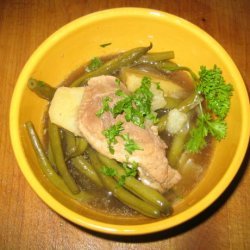 Braised Green Beans Potatoes and Pork Chops recipe