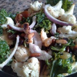 Kale and Roasted Cauliflower Salad With Tahini Vinaigrette recipe