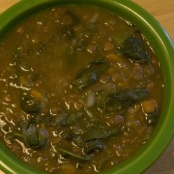 Mediterranean Lentil Soup With Spinach recipe