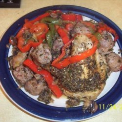 Chicken & Sausage with Mushrooms & Peppers recipe