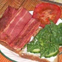 Turkey Bacon, Cucumber, Spinach and Tomato Sandwich recipe