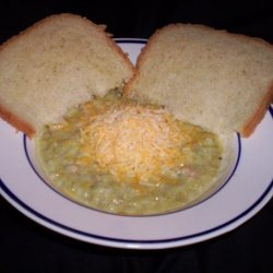 Creamy Broccoli and Ham Soup With Cheese recipe