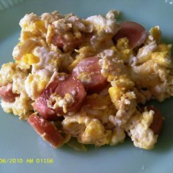 Dees Hot Dog and Scrambled Eggs recipe