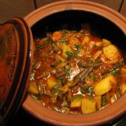 Bulgarian Guvech- Vegetable Casserole With Meat in a Clay Pot - recipe