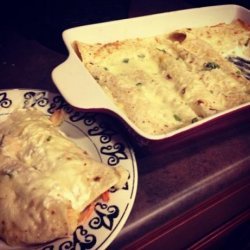 Roasted Shrimp Enchiladas With Jalapeno Cream Sauce recipe
