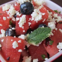 Watermelon Blueberry Salad Witha Hint of Heat recipe