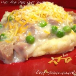 Creamy Ham & Peas over Spuds recipe