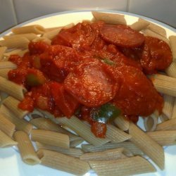 Healthy Pasta With Pepperoni and Bell Peppers recipe