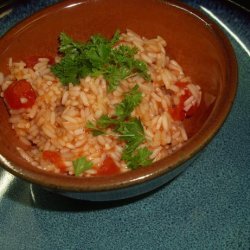 Steamed Long Grain Rice With Tomato and Garlic recipe