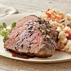 Lobster Risotto With Herb-Rubbed Beef Tenderloin recipe