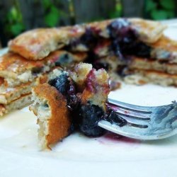 Blueberry Brown Sugar Pancakes With Maple Glaze recipe