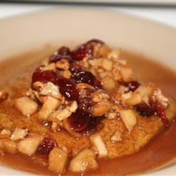 Pumpkin Waffles with Apple-Cranberry Relish recipe