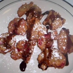 Strawberry Fritters with Chocolate Sauce recipe