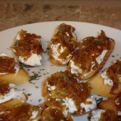 Sage and Goat Cheese Crostini With Caramelized Onions recipe
