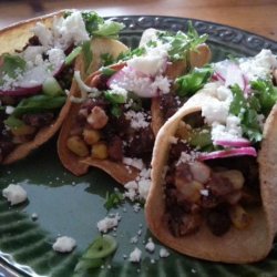 Black Bean & Corn Tacos With Radish Salsa & Feta recipe