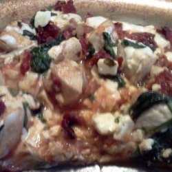 Chicken, Spinach, Sun-Dried Tomato, and Feta Pizza recipe