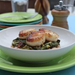 Seared Scallops With Wilted Chard recipe