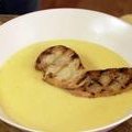 Beer Cheese Soup with Garlic Butter Crostini (Jeff Mauro) recipe