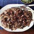 Braised Beef Brisket with Onions, Mushrooms, and Balsamic (Anne Burrell) recipe