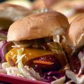 Brooklyn Chili Burgers with Smoky Barbecue Sauce with Oil and Vinegar Slaw (Rachael Ray) recipe