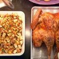 Butterflied, Dry Brined Roasted Turkey with Roasted Root Vegetable Panzanella (Alton Brown) recipe