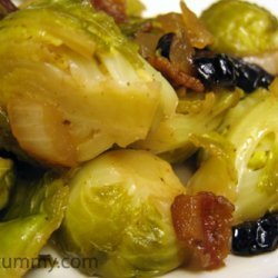 Caramelized Brussels Sprouts with Cranberries and Bacon (Robert Irvine) recipe