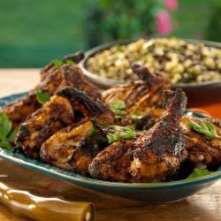 Charcoal Grilled Chicken Sinaloa-Style with Grilled Corn, Black Bean and Quinoa Relish (Bobby Flay) recipe