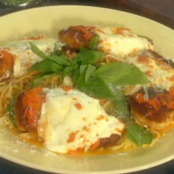 Classic Chicken Parmesan with Oven-Roasted Tomato Sauce and Smoked Mozzarella (Emeril Lagasse) recipe