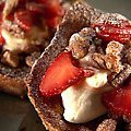French Toast with Caramelized Pecans, Strawberries and Cream recipe