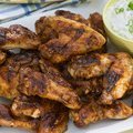 Grilled Chicken Wings with Spicy Chipotle Hot Sauce and Blue Cheese-Yogurt Dipping Sauce (Bobby Flay) recipe