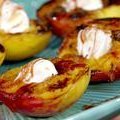 Grilled Peaches with Wine Syrup Two Ways (Bobby Flay) recipe
