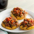 Grilled Polenta Crackers with Roasted Pepper Salsa (Rachael Ray) recipe