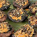 Grilled Portobellos Filled with Wild Rice-Almond Pilaf and Piquillo Pepper Vinaigrette (Bobby Flay) recipe
