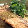 Grilled Salmon Fillet with Honey-Mustard Sauce (Bobby Flay) recipe